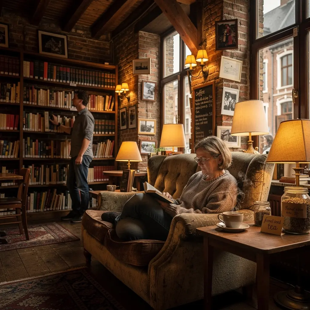 Thé infusé aux graines de fenouil, servi avec un bâton de cannelle.